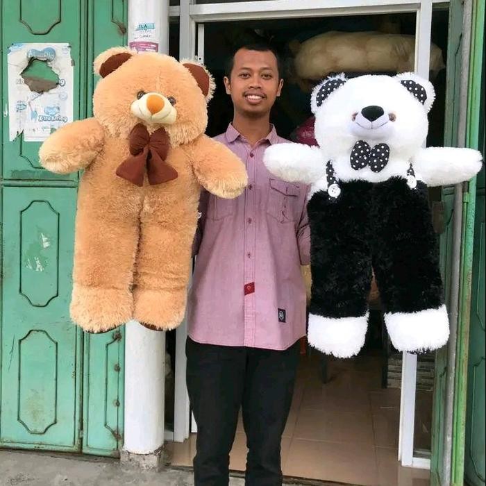 MJ Boneka panda jojon 75 cm beruang hitam putih Set Hadiah