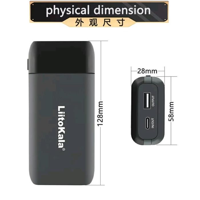 CAYS  Lii-Mp2 Charger Powerbank Portable Usb C 18650 21700 Pd Qc 3.0