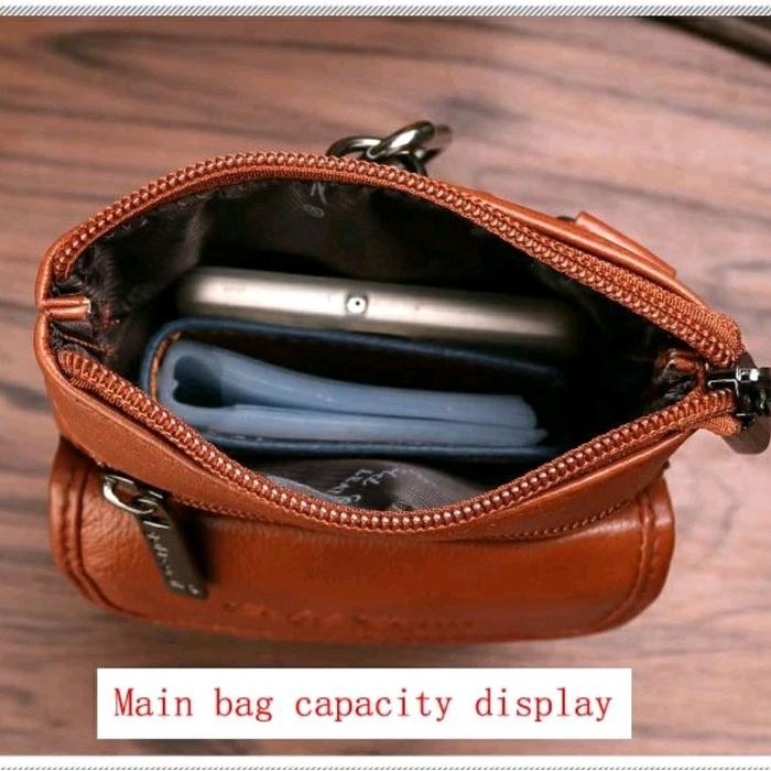 Gercep Tas Selempang Kulit Pria Pouch Hp Kulit Selempang Mini Pria Hitam Terlariss 
