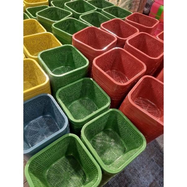 PROMO  60 PCS WAKUL NASI PLASTIK KOTAK /WAKUL HAJATAN SEGI EMPAT/CETING PLASTIK Plastik