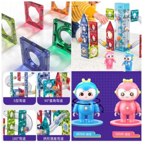 Marble Light Marble Run Block Magnetic Tiles LED Music Light Sound
