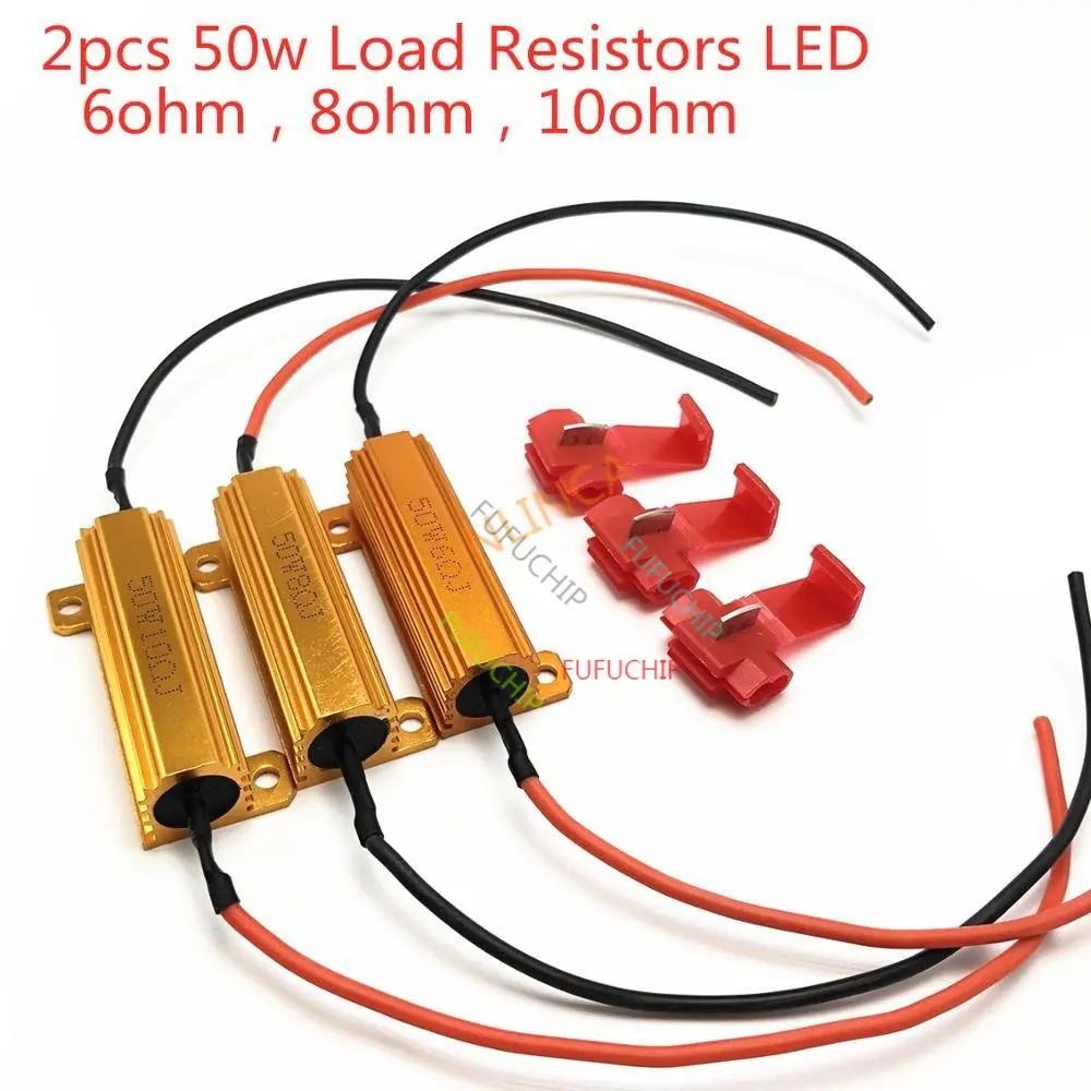IMPORT 2pcs 25W 50w 6ohm 8ohm 10ohm Load Resistors LED Flash Rate Turn Signals Light Indicator