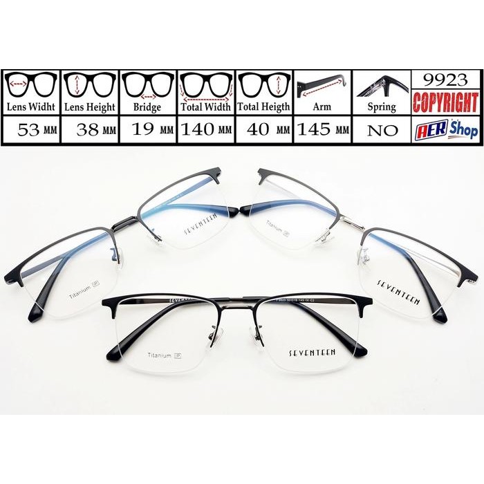 Promo Frame Kacamata Seventeen Original Kacamata Titanium Half & Full Frame