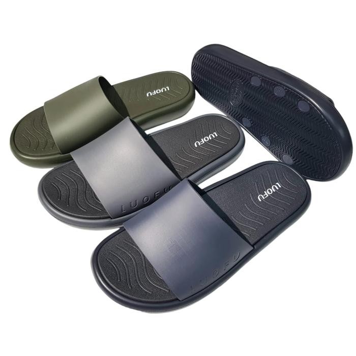 habibi Luofu Sandal Selop Karet Pria Empuk Polos Ringan E7208M-5WP (AR-6)