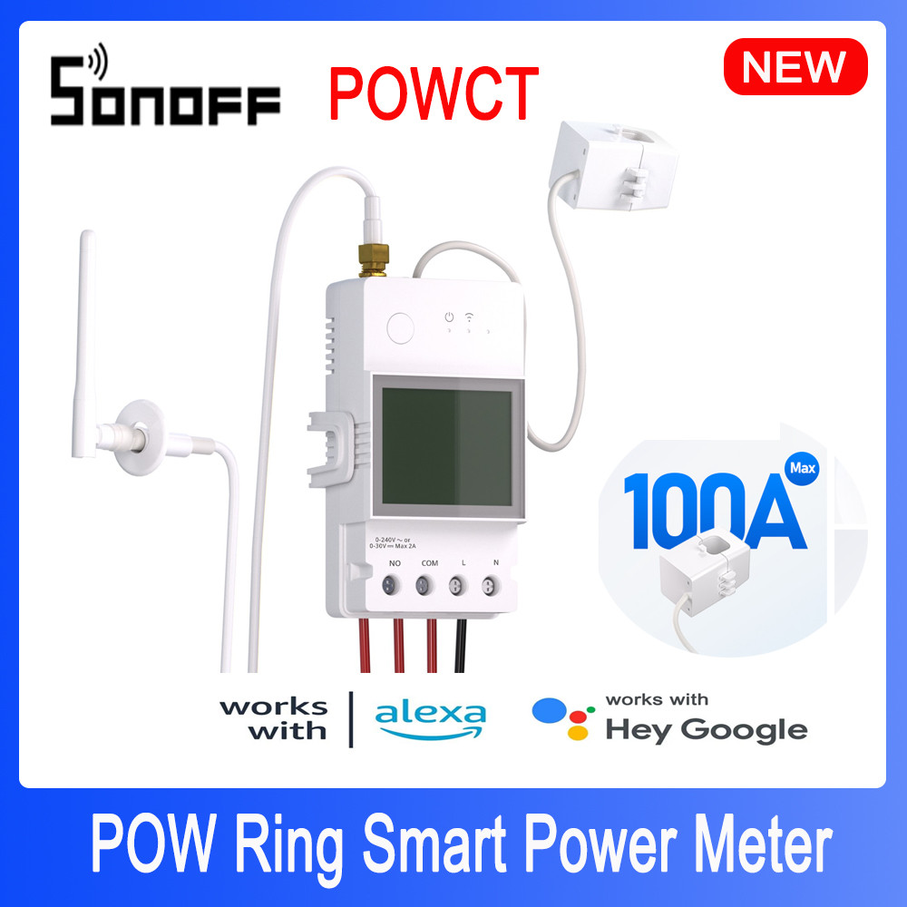 SONOFF POWCT Ring Smart Power Meter ESP32 Chip Current Transformer 100A Energy Monitor Contacter Con