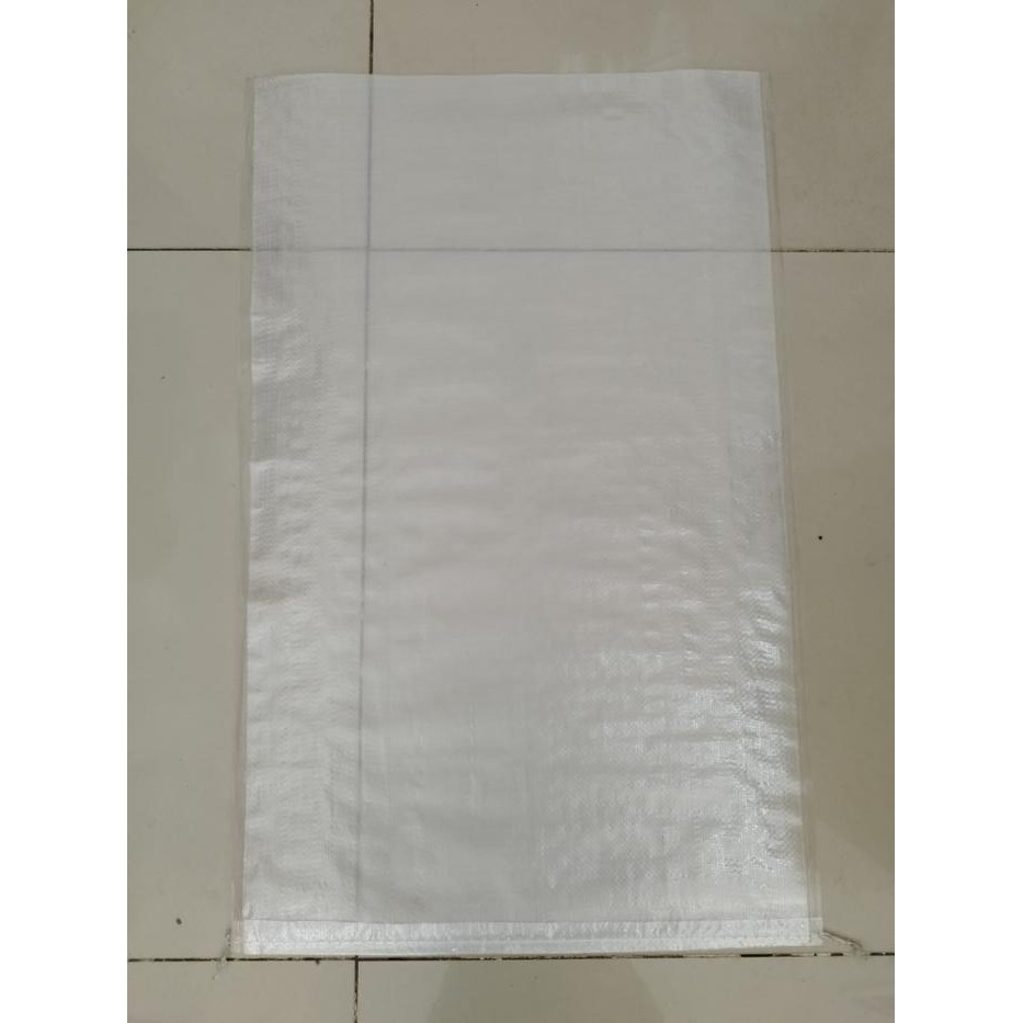 r05n- (Paket Isi 10) Karung Plastik Untuk 25 Kg Beras "45X75 Cm" Laminasi Transparant Polos