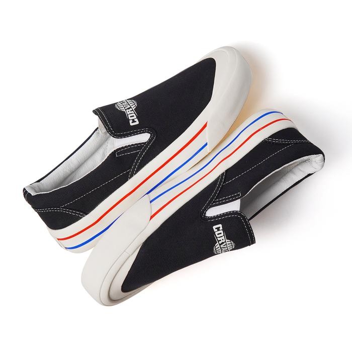 fwxh-Sepatu Slip On Adliswill Corvalue Footwear Globe Bw Gr Merah Biru Shoes Sneakers Flat