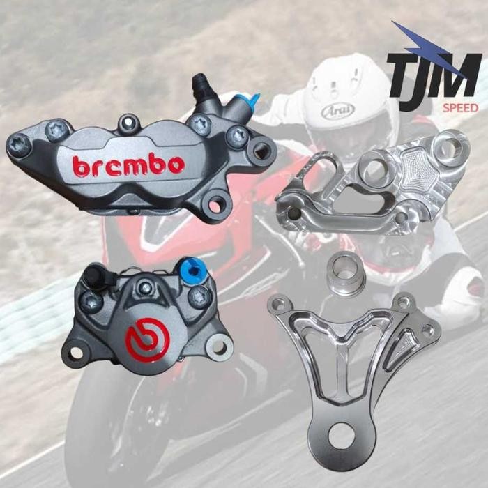 PAKET KALIPER BREMBO P4 P2 4P 2P+ BREKET DEPAN BELAKANG NINJA R / SS