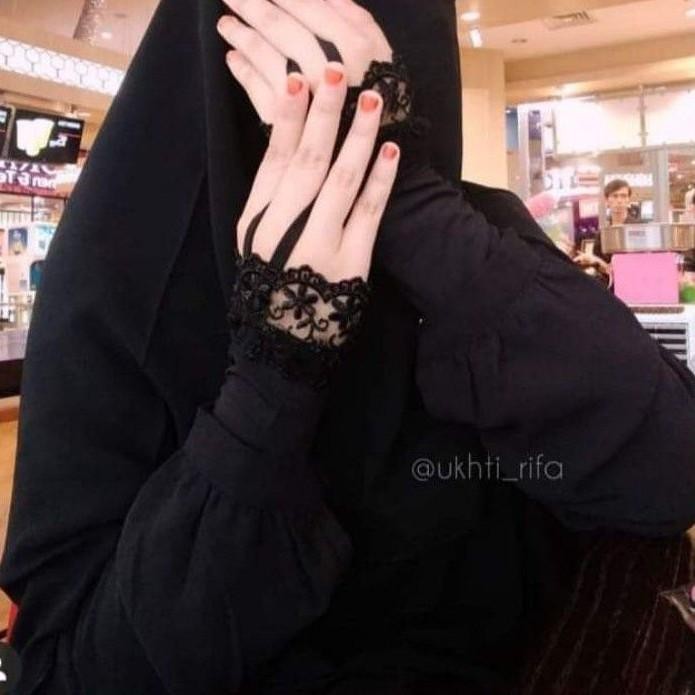 lplw- Manset Tangan Cincin Handsock Ring Renda Brukat Besar Muslimah Cantik