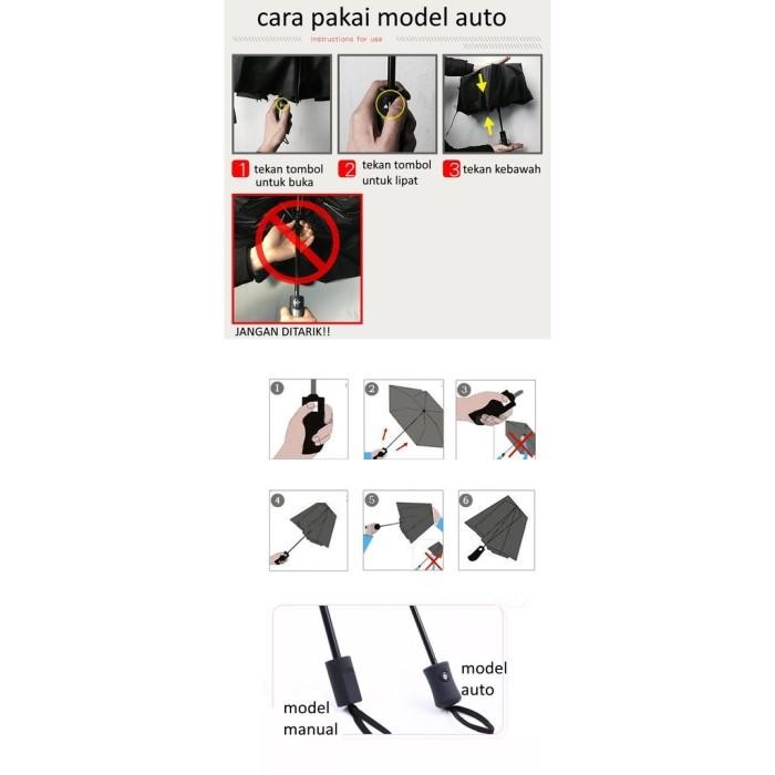 Payung Transparan Lipat, Payung Auto Lipat Transparan Polos Bunga Promo 