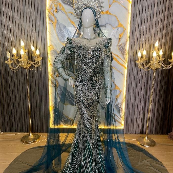 rv45- Slim Ijo Botol Luxury Premium Mewah Free Slayer Jubah Dan Veil Hijab