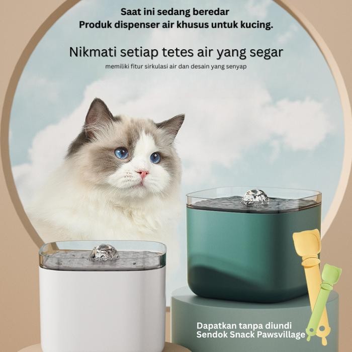 Dispenser Kucing + Tempat Minum Otomatis / Keran Air Otomatis Kucing + Filter Air Automatic Pet