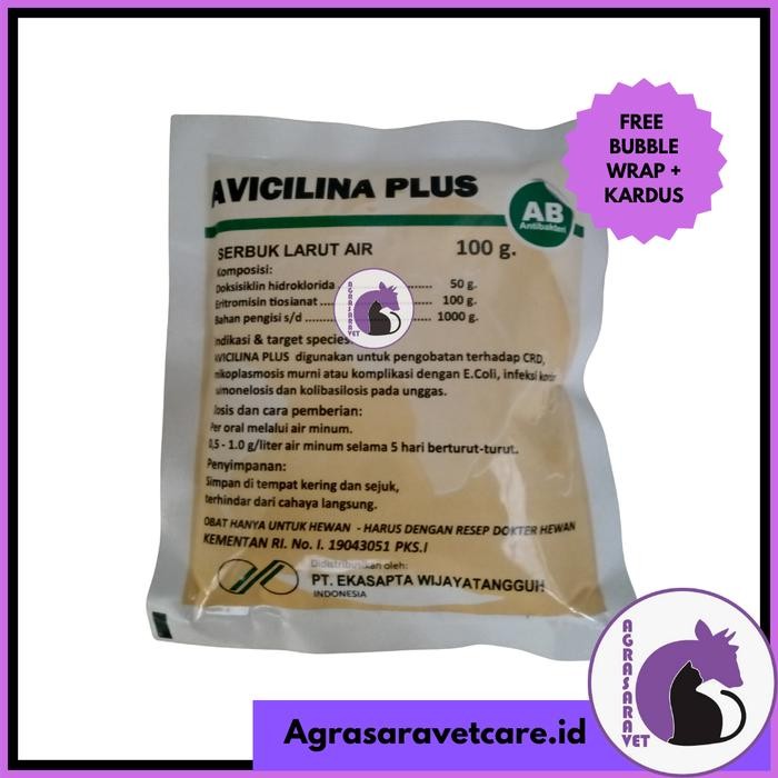 PetShoPq- Avicilina Plus 100Gr Doxy-Erythro (Obat Crd, Snot, Coryza) Doxerin
