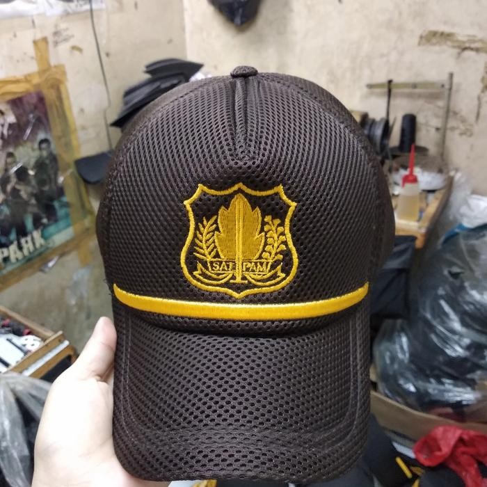 ORIGINAL Topi jaring satpam coklat dandru READY STOCK