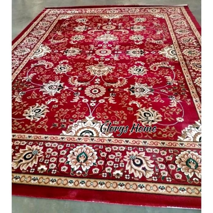 Karpet Lantai Permadani Klasik Motif Turki 2 X 3 Meter Merah Berkualitas Terlaris
