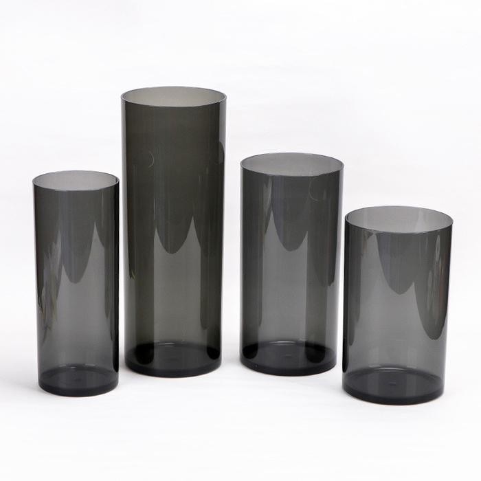 PET Acrylic Vas Transparent BlaVas Anti PecahVas Bunga Bulat Bening Plastik Estetik