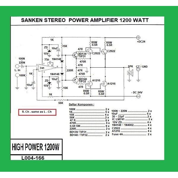 SANKEN STEREO POWER AMPLIFIER 1200 WATT DRIVER MODULE