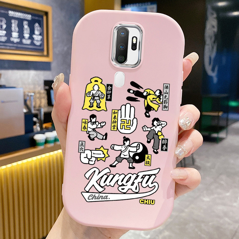Casing Hp Untuk OPPO A5 2020 A9 2020 Case Casing Taekwondo HP Kasing bulat gemuk Cesing Silikon Soft