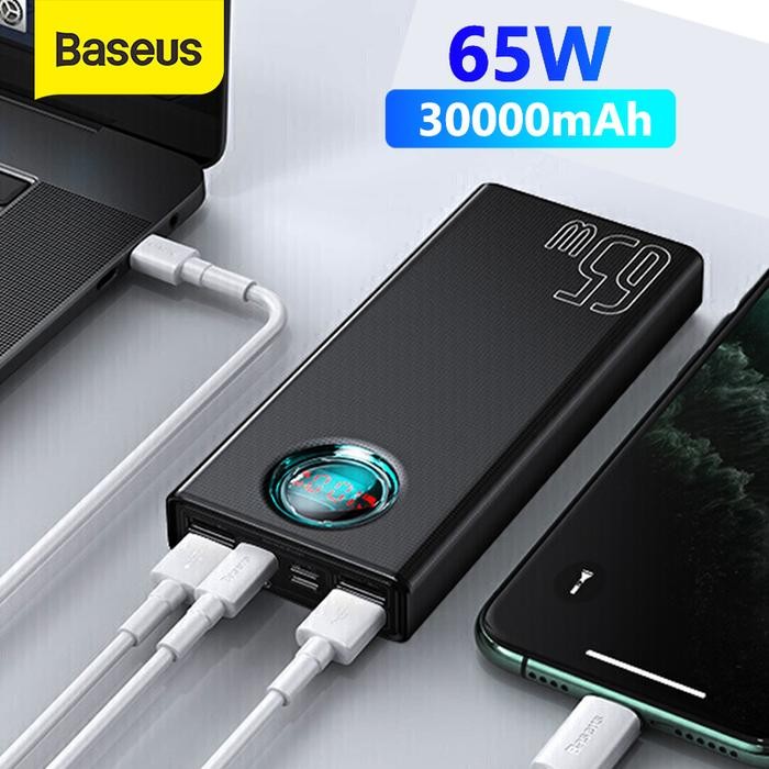 hyjk- Baseus 65W Power Bank 30000Mah Pd Quick Charging For Smartphone Laptop