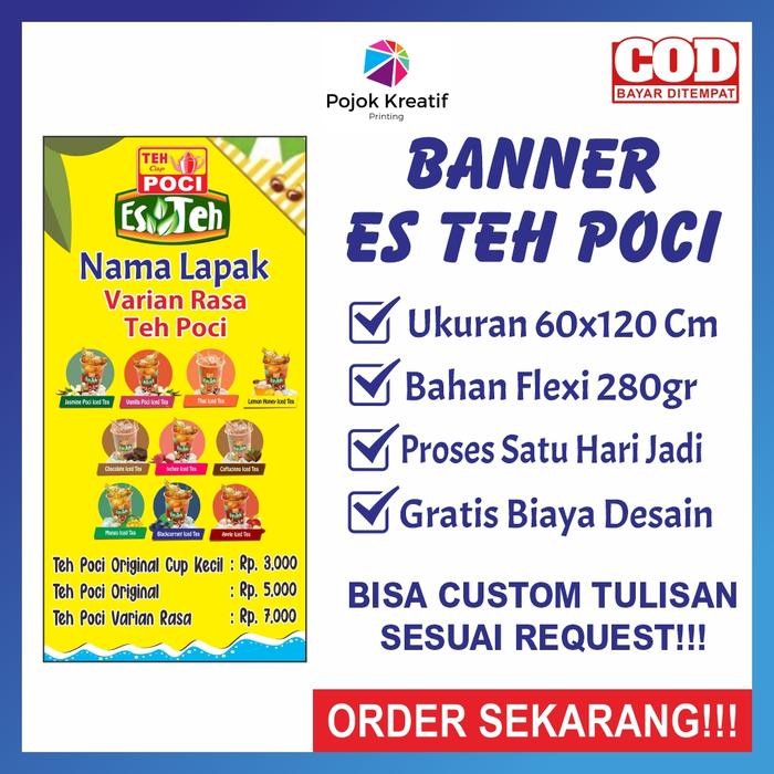 TERLARIS Banner Benner Baner Bener Spanduk Sepanduk Backdrop Promosi Usaha Jualan Minuman Kedai Es