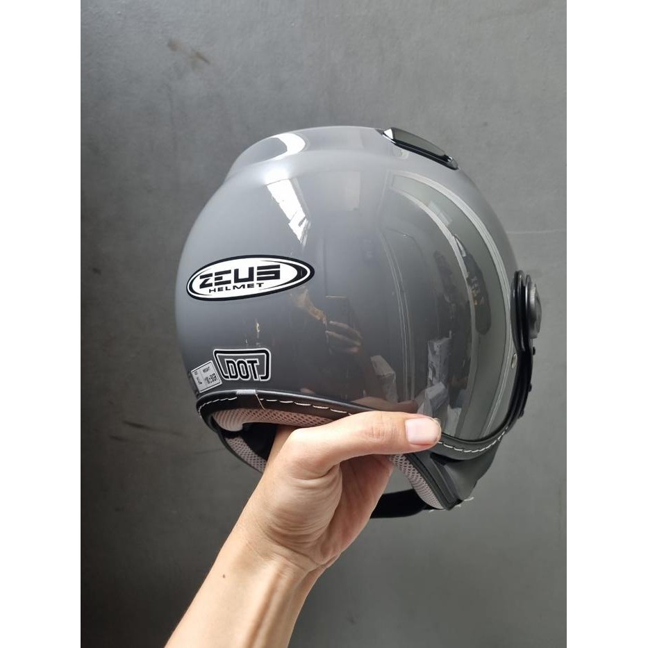 ZEUS 210K GREY RETRO SINGLE VISOR HELMET