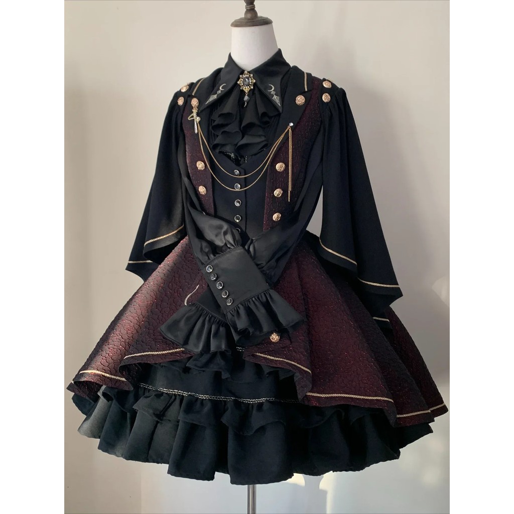 ~Fallen Moon Rule~Military Lolita Vest Dress Coat Retro Knight Sk Shirt By Silentmars Pre-Order