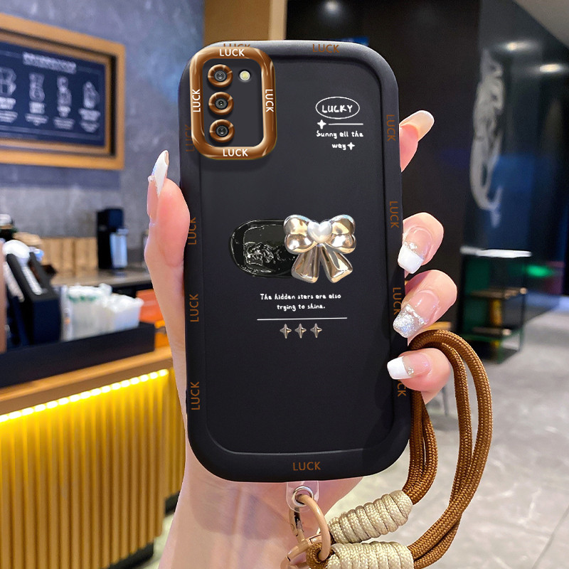 Casing Hp untuk Samsung A02S A03S M02S F02S Case Casing HP Softcase silikon hitam yang dipersonalisa