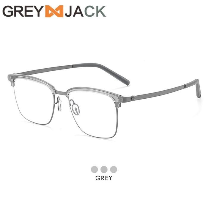 Grey Jack Kacamata Antiradiasi Blueray Baahan Titanium Style Kotak Bisnis Fashion Pria & Wanita 2605