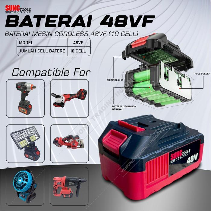 Jld Baterai Cordless 48 Volt Battery 48V Batere Mesin Bor Jld Terbaruu