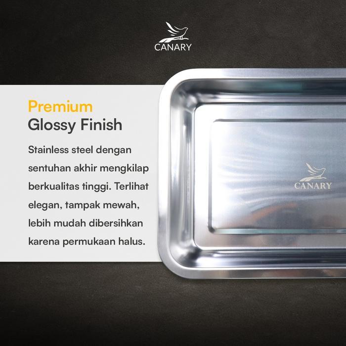 CANARY - Nampan Stainless Steel Ceper Tebal Aesthetic Persegi Panjang Anti Karat Premium Baking Tray