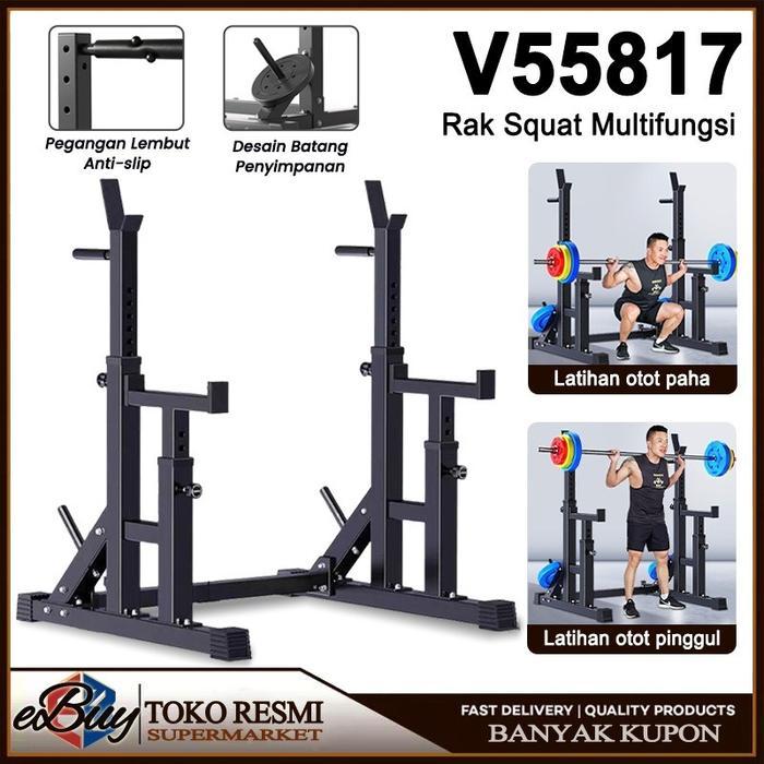 Adjustable Squat Rack Stand Barbel Rack Squat Rack Independent Weight Lifting Alat Fitness Gym