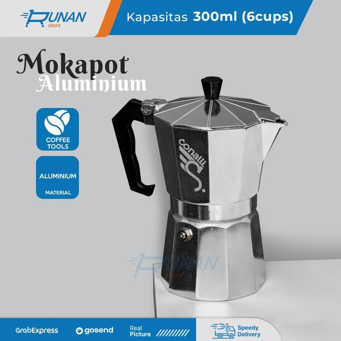 Mokapot 300ml 6 Cup Moka Pot Alat Pembuat Espresso Maker Moka Pot 300