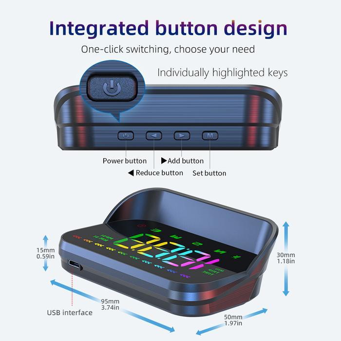 Head Up Display M23 Non OBD2 Real Time Driving Data Reflection Speed