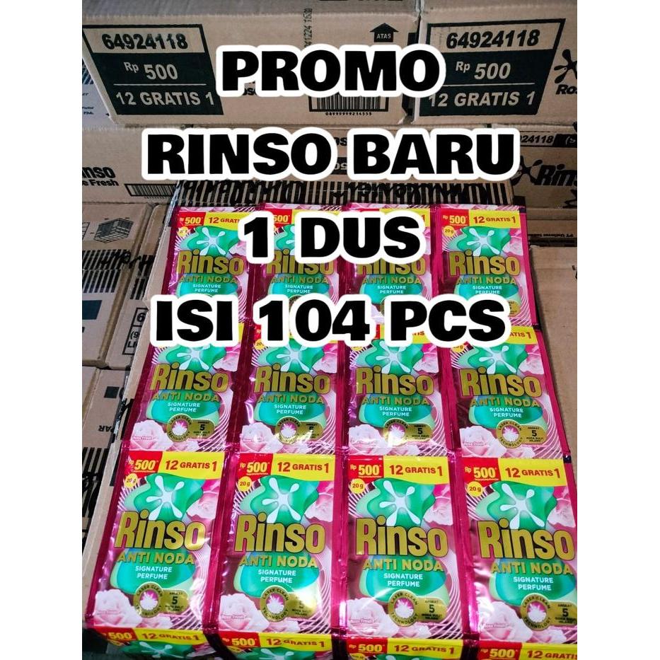 1 DUS -(104 SACHET) RINSO CAIR LIQUID antinoda molto 500 = 8 Renceng