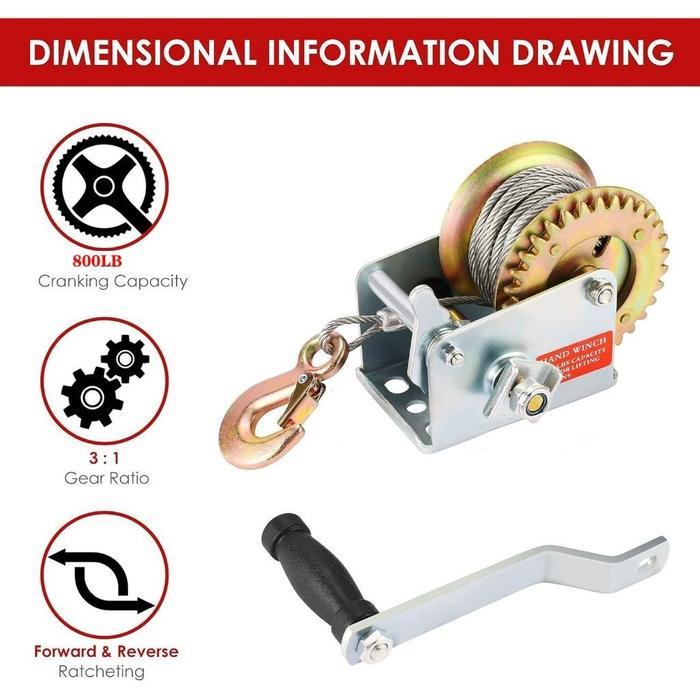 500lb 7m/10m Hand Winch Wire Rope Hand Winch Kualitas Tinggi Hand WinchHand Winch Boat Winch Katrol