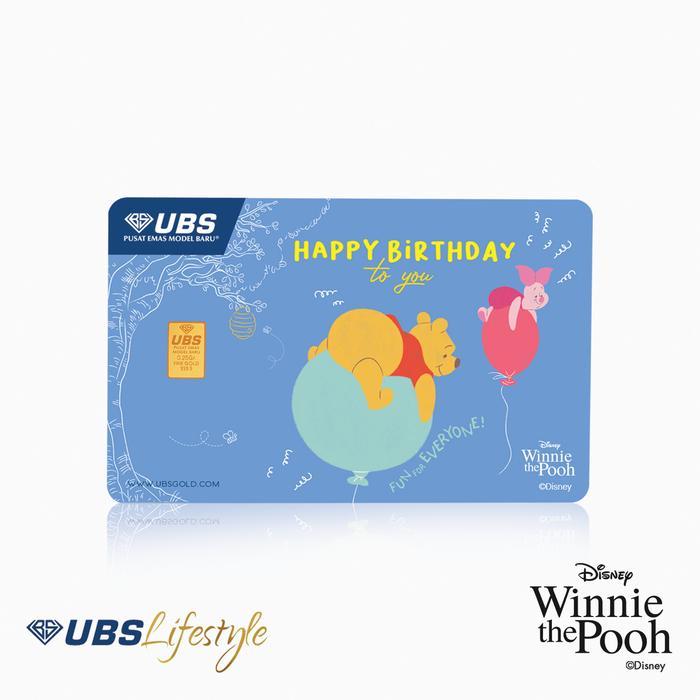 UBS Logam Mulia Disney Winnie The Pooh Happy Birthday 0.25 Gram