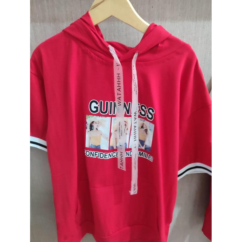 Kaos Hoodie Lengan Pendek Qlitas Premium Import Murah Guinness
