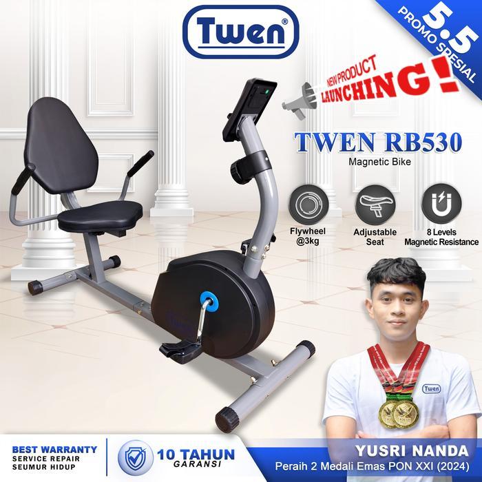 TWEN RB530 Alat Fitness Sepeda Statis Magnetic Recumbent Bike - RB530, Packing Normal