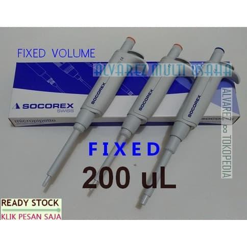 Socorex Micropipet Fixed 200 uL / Mikropipet Lab / Socorex Micropipette Fix