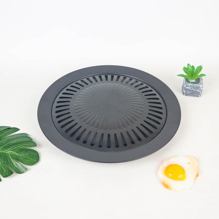 GSE Multifuction BBQ Grill Plate 32 cm - Iron Cast Aluminium Kitchenware grill pan Daging Alat Dapur