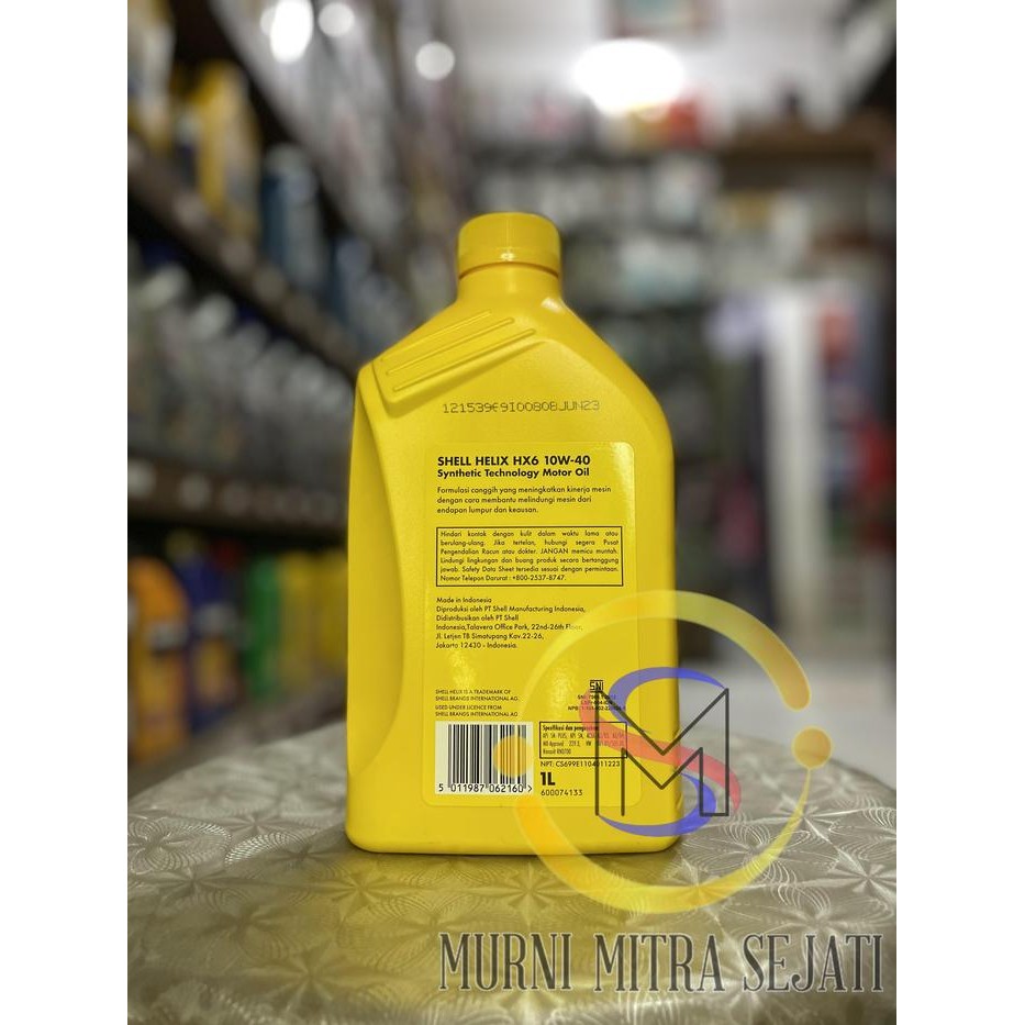 Shell Helix Hx6 Sae 10W-40 Hx-6 H X6 10W40 10 W 40 1 L Kode 754