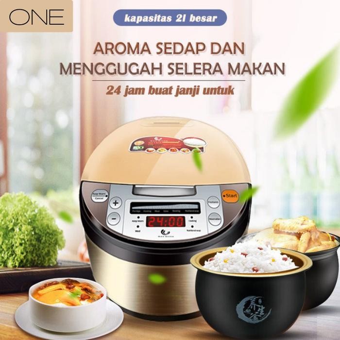 Rice Cooker 2L Hrrc-0001 Smart Cooker Touch Screen Penanak Nasi