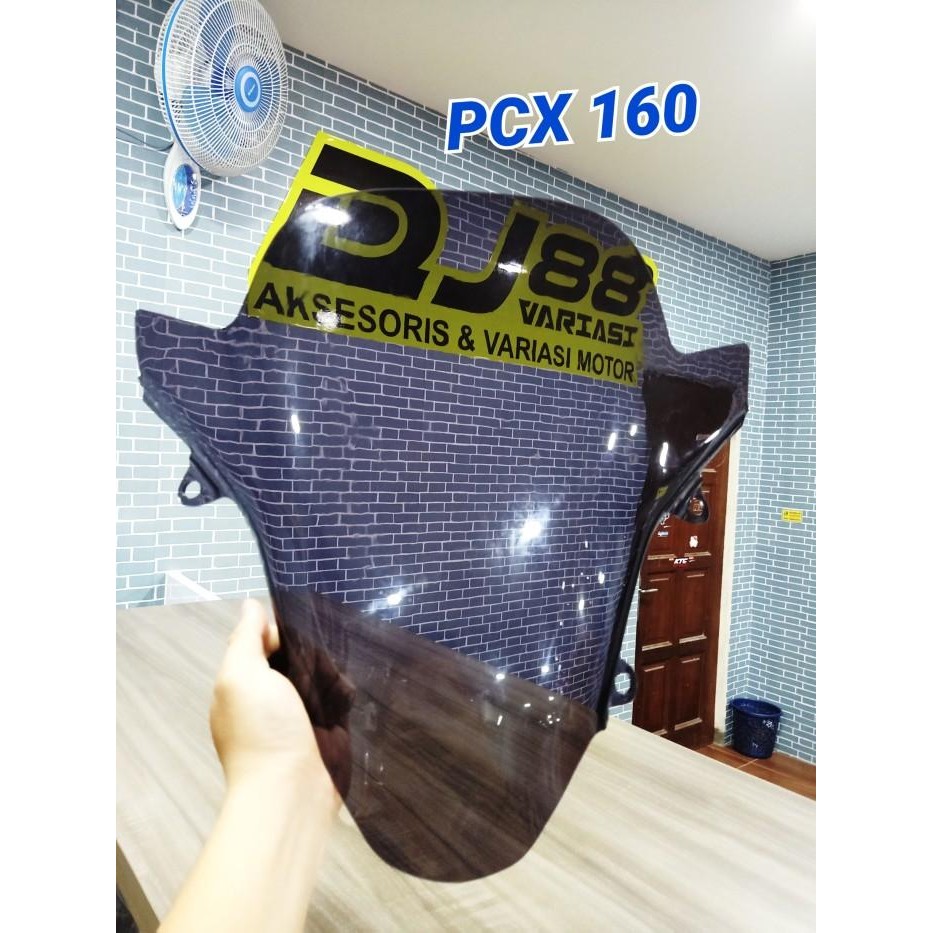WINDSHIELD PCX 160 SMOKE JENONG VISOR PCX160 TAMENG KACA DEPAN X