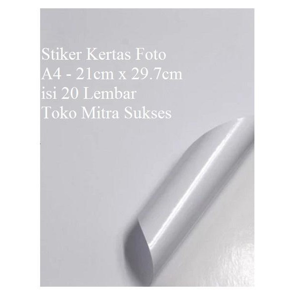 

Pilihan- Stiker Kertas Foto Glossy A4