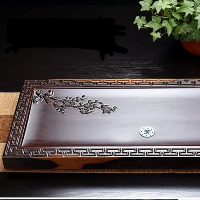 Nampan Teh Kayu Hitam Eboni