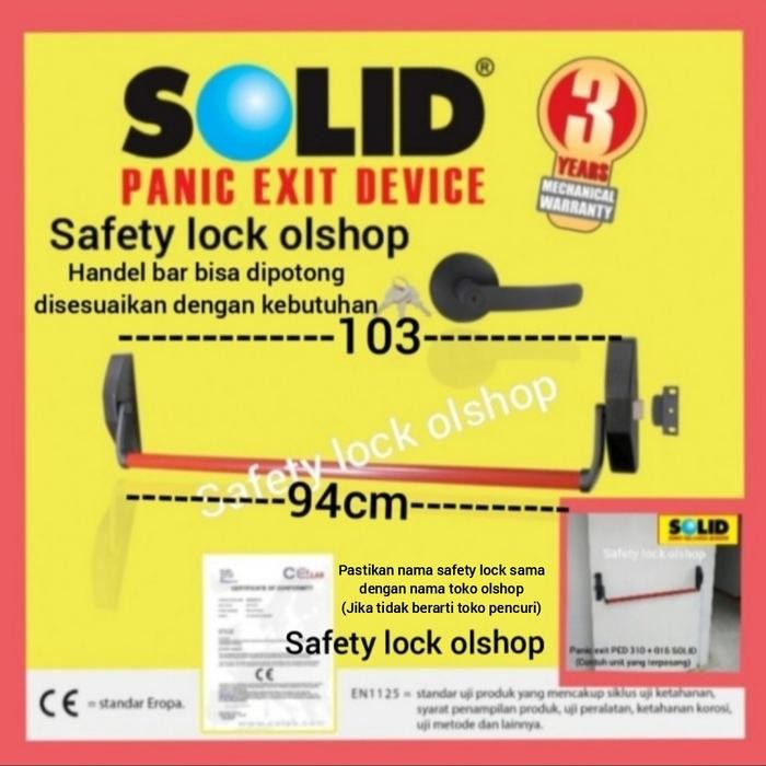 Terbaru Panic Bar Solid Ped 310 + 016