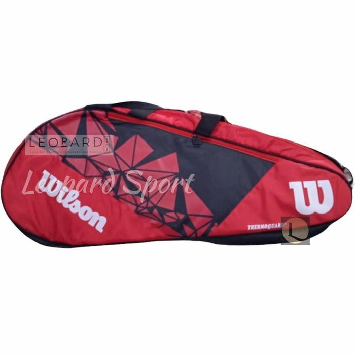 Terbaik Tas Raket Tenis Wilson Thermo Wrz 857607 Backpack Black/Red/Tas Wilson 100% Ori