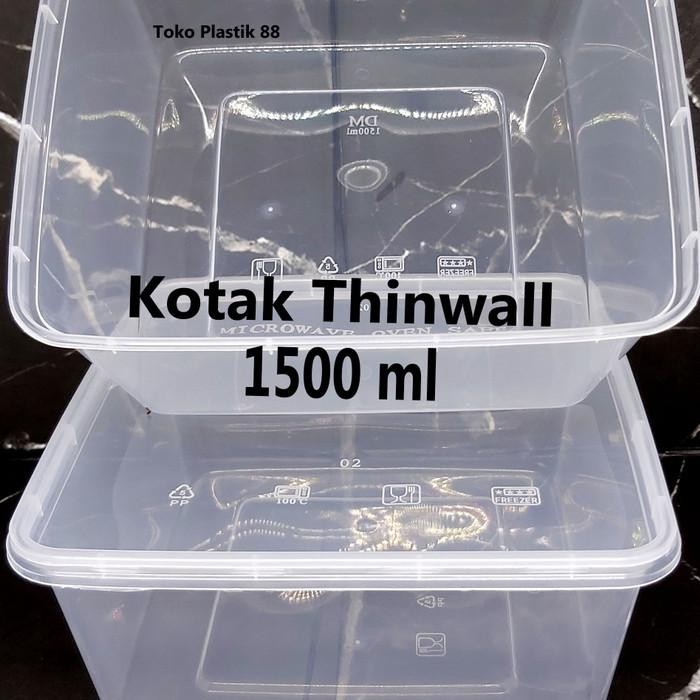Food Container/Kotak/Box makanan/Wadah Plastik - Kotak 1500ml