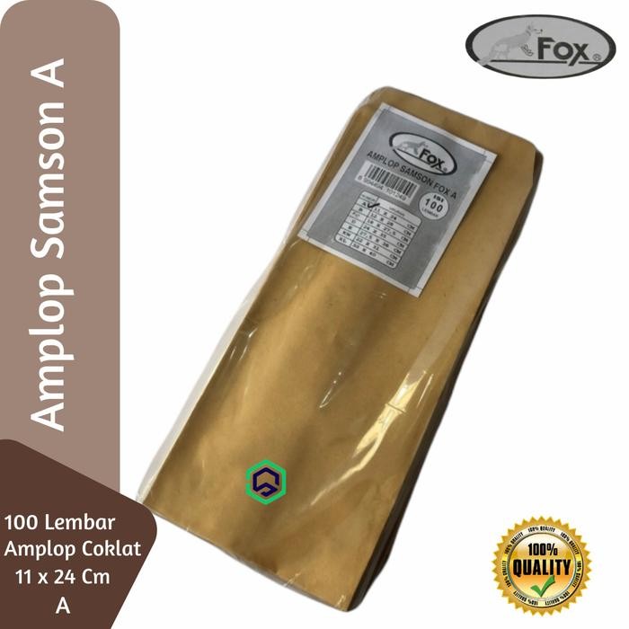 

AMPLOP COKLAT / SAMSON FOX A 11 X 24 CM (KABINET) ISI 100 PCS KODE 923