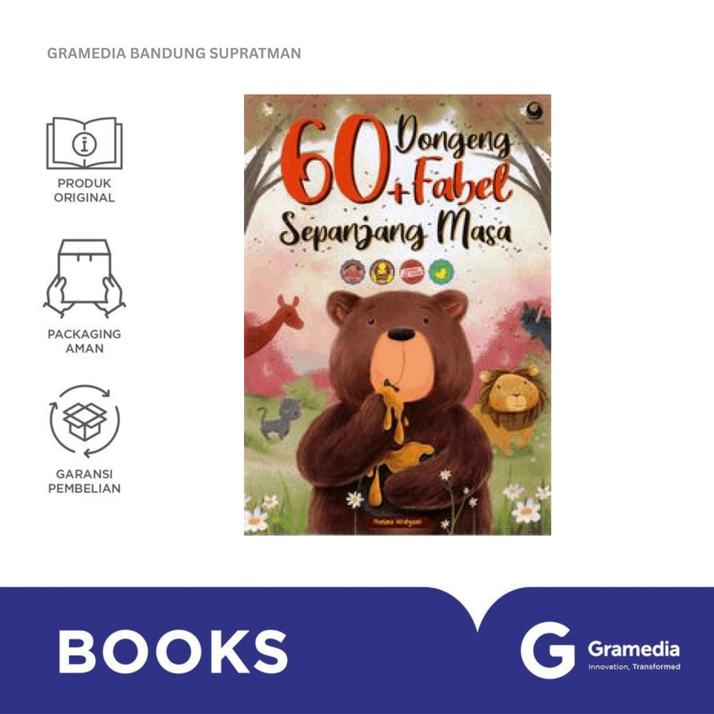 Gramedia Bandung Supratman | 60+ DONGENG FABEL SEPANJANG MASA | Buku Belajar Anak | Buku Anak Origin
